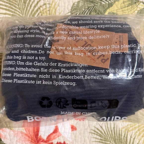 Men’s Large, Navy blue, PJ PAUL JONES s/s 1/4 Zip Ribbed Knit Polo Shirt, NWT - Picture 8 of 8